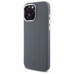 Mercedes Silikoninen Vertical Tonal Stripes MagSafe suojakuori iPhone 16 Pro Max:lle - harmaa