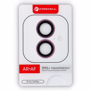 Camera glass to iPhone 16 / 16 Plus Forcell Premium pink