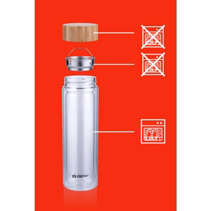 Alpina kaksiseinäinen lasinen termospullo, 450 ml