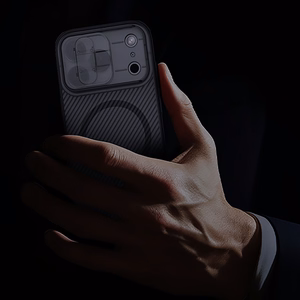 Nillkin CamShield Pro MagSafe-yhteensopiva suojakuori iPhone 17 Pro Max:lle - läpinäkyvä musta