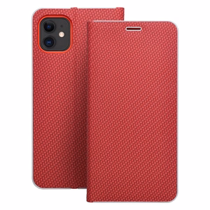 Läppäsuojakuori iPhone 11:lle Luna Book Carbon punainen