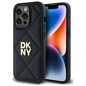 DKNY Quilted Stack Logo Suojakuori iPhone 14 Pro Max:lle - musta