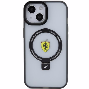 Ferrari FEHMP15SUSCAK iPhone 15 6.1 musta/musta kovakuori Ring Stand 2023 Collection MagSafe