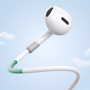 Joyroom JR-EW01 in-ear langallinen mini jack -kuulokkeet kauko-ohjaimella - valkoinen