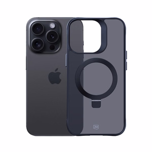 3mk Smoke Case Mag&Stand Suojakuori Apple iPhone 15 Pro Max:lle - musta