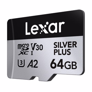 Lexar High-Performance Silver Plus microSDXC -muistikortti, 64 Gt + sovitin