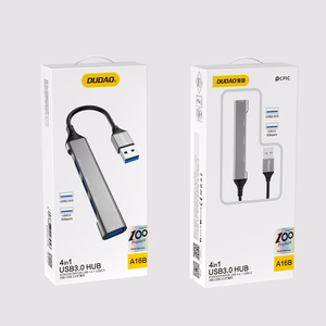 Dudao A16B 4-in-1 USB-keskitin, USB-A–4 × USB 3.0, harmaa