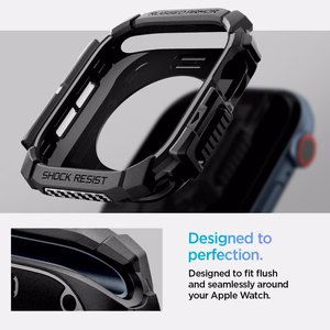 Spigen Rugged Armor Suojakuori Apple Watch 10:lle (42mm) - Musta