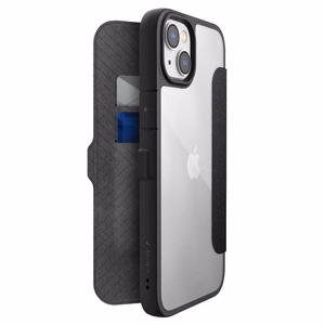 Raptic X-Doria Urban Folio suojakuori laitteelle iPhone 14 Plus, läppämallinen, musta