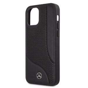 Mercedes Nahka rei'itetty alue Kotelo iPhone 12 Pro Max - musta
