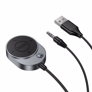 Langaton auton vastaanotin Hoco AUX Bluetooth kaapelilla Jack 3,5 mm E150 metalli harmaa
