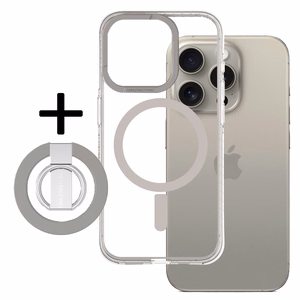Amazing Thing Titan Pro Mag Ring Grip Suojakuori 10FT IP156.1PTRGY iPhone 15 Pro:lle titaani