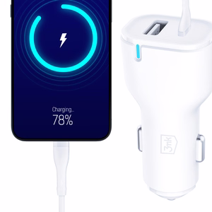 3mk Car Charger 20W PD3.0 QC 3.0 USB 1A1C - White