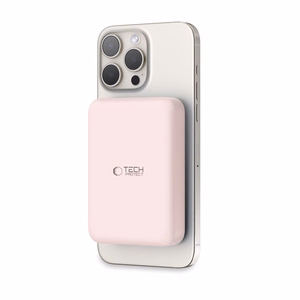 Tech-Protect LifeMag PB11 Powerbank MagSafe 10000mAh 15W USB-C-portilla - vaaleanpunainen + USB-C-kaapeli