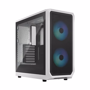 Fractal Design Focus 2 RGB FD-C-FOC2A-04 – tietokonekotelo, ATX-miditornikotelo, RGB, karkaistu lasisivuikkuna, valkoinen