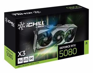 INNO3D iChill GeForce RTX 5080 X3 V2 NVIDIA -näytönohjain, 16 GB GDDR7
