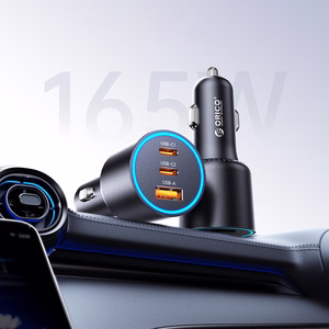 Orico HyperDrive 165W USB-A + 2x USB-C autolaturi - musta