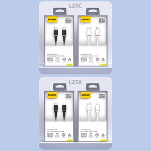 Dudao L25C USB-C - USB-C Silikoninen Kaapeli 60W 1m - Valkoinen