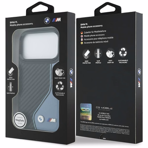 BMW M Carbon Logo MagSafe Suojakuori iPhone 17 Prolle - sininen