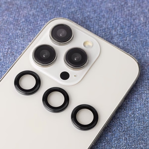 Set of lens glasses for iPhone 13 Pro / iPhone 13 Pro Max black frame (3 pcs)
