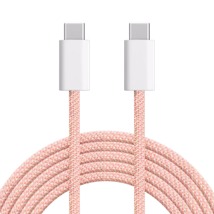 Krüger&Matz Basic USB-C–USB-C-kaapeli, 60 W, 1 m, vaaleanpunainen