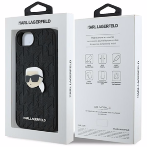 Karl Lagerfeld Monogram Karl Head Pin Alkuperäinen Pussi iPhone 17e/16e:lle - Musta