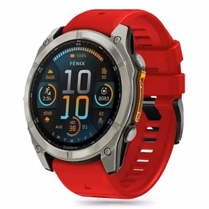 Tech-Protect Silikoninen Line Hihna Garmin Fenix 5X / 5X Plus / 6X / 6X Pro / 7X / 8 (51 mm):lle - punainen
