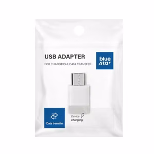 Adapteri Type C - Micro USB Blue Star - valkoinen