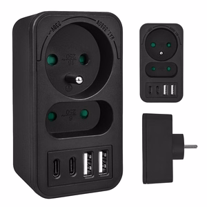 Maclean MCE249 F/B – verkkopistorasian jakaja, 2 pistorasiaa, 4 USB-porttia: 2×USB-A ja 2×USB-C PD 20 W, 1×16 A + 1×6 A