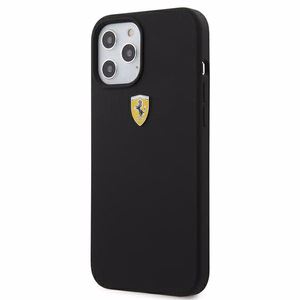 Ferrari FESSIHCP12LBK iPhone 12 Pro Max 6.7" musta/musta kovakotelo On Track Silikoni