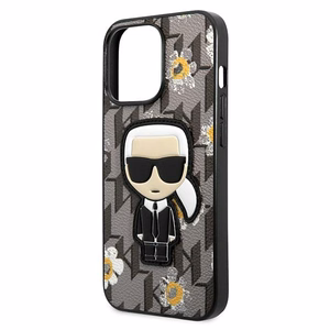 Karl Lagerfeld Flower Ikonik Karl suojakuori iPhone 13 Pro:lle / iPhone 13:lle - harmaa