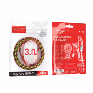 Kaapeli USB A - USB C Hoco 3A 1 m X116 gradientti punainen