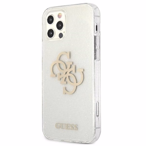 Guess GUHCP12LPCUGL4GTR iPhone 12 Pro Max 6.7" läpinäkyvä kova kotelo Glitter 4G Big Logo Glitter 4G Big Logo