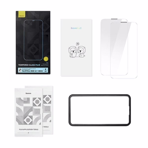 Baseus Crystal karkaistu lasi pölytiivis 0.3mm iPhone 14 Pro Maxille (2kpl)