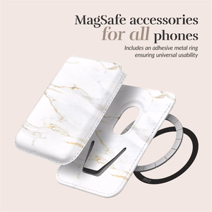 MIO White Marble Magsafe Suojakuori kortinpidikkeellä