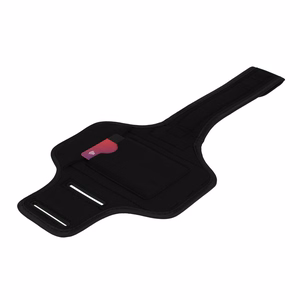 Armband Slim Type 2 Suojakuori iPhone 13/13 Pro/14/14 Pro/15/15 Pro/16/16 Pro/Samsung S21/S22/S23/S24:lle 5,5 tuumaa - musta-vaaleanpunainen