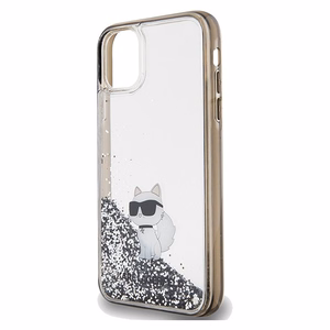 KARL LAGERFELD KLHCN61LKCNSK Liquid Glitter C -suojakuori iPhone 11:lle - läpinäkyvä