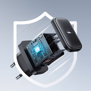 Joyroom JR-TCF23 verkkolaturi USB-C 25W SFC / PPS / PD - musta + USB-C / USB-C kaapeli 1m