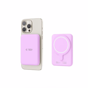 Tech-Protect LifeMag MagSafe PB10 5000mAh Power Bank - vaaleanpunainen