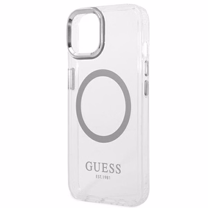 Guess GUHMP14MHTRMS iPhone 14 Plus 6.7" hopea/hopea kova kotelo metalli Outline Magsafe