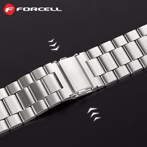 Hihna Apple Watch:lle Forcell F-Design FA10 teräslukko 42 / 44 / 45 / 49 mm hopeinen