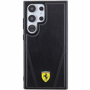 Ferrari Hot Stamp V Lines MagSafe suojakuori Samsung Galaxy S24 Ultra:lle - musta
