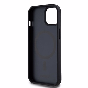 DKNY Nahkainen Painettu Kuvio Metallinen Logo MagSafe Suojakuori iPhone 15/14/13:lle - musta