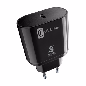 Cellularline USB-C-verkkolaturi Samsung-laitteille, 25 W, musta