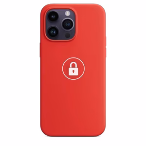 Puhelimen suojakuori Silicone Case v2 iPhone 14 Pro Max:lle, punainen, pakkauksessa