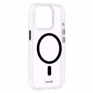Liavec Glossy Magsafe läpinäkyvä suojakuori iPhone 13 Pro:lle musta