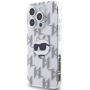Karl Lagerfeld IML Choupette Head & Monogram suojakuori iPhone 15 Pro Max:lle - läpinäkyvä