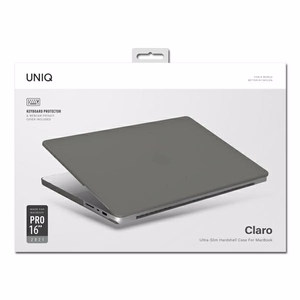 Uniq Claro kotelo MacBook Pro 16'' (2021) - läpinäkyvä harmaa