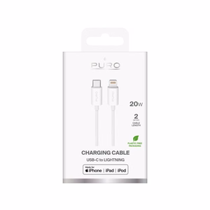 Puro TPE 20W USB-C - Lightning kaapeli 2m - valkoinen