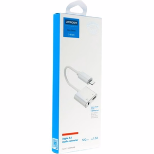 Joyroom S-Y104 kuuloke Sovitin Lightning - Lightning / mini jack 3.5 mm valkoinen